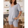 imageTrendy Queen Womens Two Piece Lounge Sets Spring Outfits 2026 Summer Fashion Vacation Tops Shorts Matching TracksuitsGrey