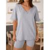 imageTrendy Queen Womens Two Piece Lounge Sets Spring Outfits 2026 Summer Fashion Vacation Tops Shorts Matching TracksuitsGrey