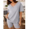 imageTrendy Queen Womens Two Piece Lounge Sets Spring Outfits 2026 Summer Fashion Vacation Tops Shorts Matching TracksuitsGrey