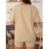 imageTrendy Queen Womens Two Piece Lounge Sets Spring Outfits 2026 Summer Fashion Vacation Tops Shorts Matching TracksuitsKhaki