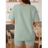 imageTrendy Queen Womens Two Piece Lounge Sets Spring Outfits 2026 Summer Fashion Vacation Tops Shorts Matching TracksuitsLightgreen