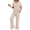 imageTrendy Queen 2 Piece Lounge Sets for Women Summer 2026 Henley Sweatsuit Travel Vacation Airport Outfits Pajamas SetsApricot