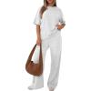 imageTrendy Queen Women 2 Piece Matching Summer Lounge Sets Clothing 2026 Short Sleeve Shirts amp Pants Travel OutfitOatmeal Grey