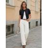 imageTrendy Queen Cropped Short Sleeve Cardigan Sweaters for Women Summer Lightweight Spring Outfits Y2k Fashion Clothes 2026Black