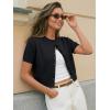 imageTrendy Queen Cropped Short Sleeve Cardigan Sweaters for Women Summer Lightweight Spring Outfits Y2k Fashion Clothes 2026Black