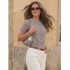 imageTrendy Queen Cropped Short Sleeve Cardigan Sweaters for Women Summer Lightweight Spring Outfits Y2k Fashion Clothes 2026Camel