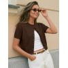 imageTrendy Queen Cropped Short Sleeve Cardigan Sweaters for Women Summer Lightweight Spring Outfits Y2k Fashion Clothes 2026Chocolate Brown
