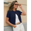 imageTrendy Queen Cropped Short Sleeve Cardigan Sweaters for Women Summer Lightweight Spring Outfits Y2k Fashion Clothes 2026Navy Blue