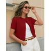imageTrendy Queen Cropped Short Sleeve Cardigan Sweaters for Women Summer Lightweight Spring Outfits Y2k Fashion Clothes 2026Red