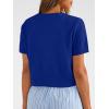 imageTrendy Queen Cropped Short Sleeve Cardigan Sweaters for Women Summer Lightweight Spring Outfits Y2k Fashion Clothes 2026Royal Blue