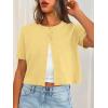 imageTrendy Queen Cropped Short Sleeve Cardigan Sweaters for Women Summer Lightweight Spring Outfits Y2k Fashion Clothes 2026Yellow