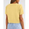 imageTrendy Queen Cropped Short Sleeve Cardigan Sweaters for Women Summer Lightweight Spring Outfits Y2k Fashion Clothes 2026Yellow