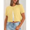 imageTrendy Queen Cropped Short Sleeve Cardigan Sweaters for Women Summer Lightweight Spring Outfits Y2k Fashion Clothes 2026Yellow