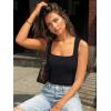 imageTrendy Queen Double Lined Square Neck Crop Top Women Teen Girls ButterySoft Sleeveless Basic Aesthetic Going Out Tank TopBlack