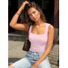imageTrendy Queen Double Lined Square Neck Crop Top Women Teen Girls ButterySoft Sleeveless Basic Aesthetic Going Out Tank TopPink