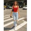 imageTrendy Queen Double Lined Square Neck Crop Top Women Teen Girls ButterySoft Sleeveless Basic Aesthetic Going Out Tank TopRed