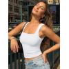 imageTrendy Queen Double Lined Square Neck Crop Top Women Teen Girls ButterySoft Sleeveless Basic Aesthetic Going Out Tank TopWhite