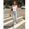 imageTrendy Queen Double Lined Square Neck Crop Top Women Teen Girls ButterySoft Sleeveless Basic Aesthetic Going Out Tank TopWhite