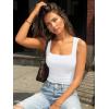 imageTrendy Queen Double Lined Square Neck Crop Top Women Teen Girls ButterySoft Sleeveless Basic Aesthetic Going Out Tank TopWhite