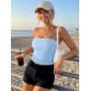 imageTrendy Queen Double Lined Tube Top for Women Backless Strapless Bandeau Bikini Cute Crop Tank for Teen Summer Going Out PartyLight Blue