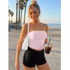 imageTrendy Queen Double Lined Tube Top for Women Backless Strapless Bandeau Bikini Cute Crop Tank for Teen Summer Going Out PartyLight Pink