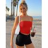 imageTrendy Queen Double Lined Tube Top for Women Backless Strapless Bandeau Bikini Cute Crop Tank for Teen Summer Going Out PartyRed