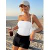imageTrendy Queen Double Lined Tube Top for Women Backless Strapless Bandeau Bikini Cute Crop Tank for Teen Summer Going Out PartyWhite