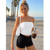 imageTrendy Queen Double Lined Tube Top for Women Backless Strapless Bandeau Bikini Cute Crop Tank for Teen Summer Going Out PartyWhite