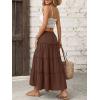 imageTrendy Queen Long Skirts for Women Slit Maxi Boho Skirt Summer Vacation Outfits ALine Dress with Pockets FashionBrown