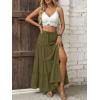 imageTrendy Queen Long Skirts for Women Slit Maxi Boho Skirt Summer Vacation Outfits ALine Dress with Pockets FashionGreen