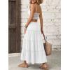 imageTrendy Queen Long Skirts for Women Slit Maxi Boho Skirt Summer Vacation Outfits ALine Dress with Pockets FashionWhite