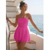 imageTrendy Queen Mini Dresses for Women Short Tube Top Dress Summer Date Night Outfits 2026 Ruffle Rompers Going OutHot Pink