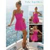 imageTrendy Queen Mini Dresses for Women Short Tube Top Dress Summer Date Night Outfits 2026 Ruffle Rompers Going OutHot Pink