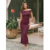 imageTrendy Queen Off the Shoulder Formal Cocktail Dresses for Women Wedding Guest Elegant Bodycon Summer 2026 Maxi Party DressBurgundy