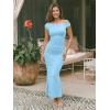 imageTrendy Queen Off the Shoulder Formal Cocktail Dresses for Women Wedding Guest Elegant Bodycon Summer 2026 Maxi Party DressLight Blue