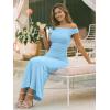 imageTrendy Queen Off the Shoulder Formal Cocktail Dresses for Women Wedding Guest Elegant Bodycon Summer 2026 Maxi Party DressLight Blue