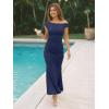 imageTrendy Queen Off the Shoulder Formal Cocktail Dresses for Women Wedding Guest Elegant Bodycon Summer 2026 Maxi Party DressNavy