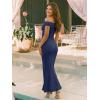 imageTrendy Queen Off the Shoulder Formal Cocktail Dresses for Women Wedding Guest Elegant Bodycon Summer 2026 Maxi Party DressNavy
