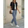 imageTrendy Queen Short Sleeve Cardigan Sweaters for Women Cropped Tops Summer 2026 Spring Outfits Cute Casual Y2k Fashion ClothesBlack