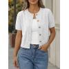 imageTrendy Queen Short Sleeve Cardigan Sweaters for Women Cropped Tops Summer 2026 Spring Outfits Cute Casual Y2k Fashion ClothesGrey