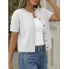 imageTrendy Queen Short Sleeve Cardigan Sweaters for Women Cropped Tops Summer 2026 Spring Outfits Cute Casual Y2k Fashion ClothesGrey