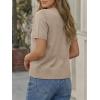 imageTrendy Queen Short Sleeve Cardigan Sweaters for Women Cropped Tops Summer 2026 Spring Outfits Cute Casual Y2k Fashion ClothesKhaki