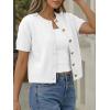 imageTrendy Queen Short Sleeve Cardigan Sweaters for Women Cropped Tops Summer 2026 Spring Outfits Cute Casual Y2k Fashion ClothesWhite