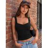 imageTrendy Queen Sweetheart Neck Bustier Going Out Tops Double Lined Backless Crop Summer Tank TopBlack