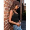 imageTrendy Queen Sweetheart Neck Bustier Going Out Tops Double Lined Backless Crop Summer Tank TopBlack