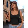 imageTrendy Queen Sweetheart Neck Bustier Going Out Tops Double Lined Backless Crop Summer Tank TopBlack