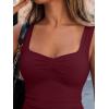imageTrendy Queen Sweetheart Neck Bustier Going Out Tops Double Lined Backless Crop Summer Tank TopBurgundy