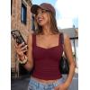 imageTrendy Queen Sweetheart Neck Bustier Going Out Tops Double Lined Backless Crop Summer Tank TopBurgundy