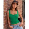 imageTrendy Queen Sweetheart Neck Bustier Going Out Tops Double Lined Backless Crop Summer Tank TopGreen