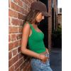 imageTrendy Queen Sweetheart Neck Bustier Going Out Tops Double Lined Backless Crop Summer Tank TopGreen
